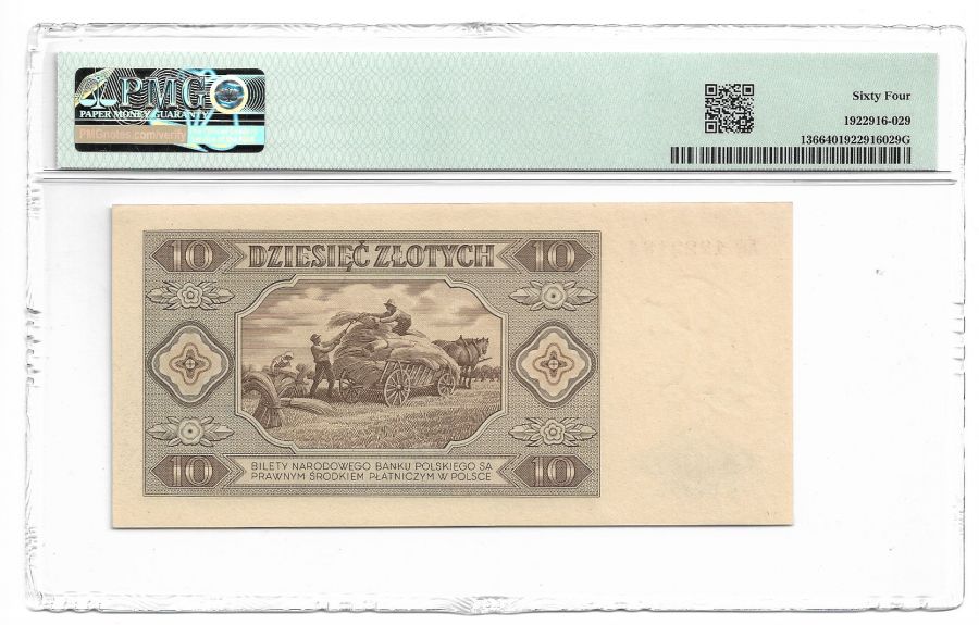 10 złotych 1948 r. - Seria AW - Grading PMG 64 (K61)