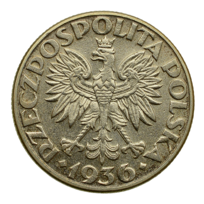 2 złote 1936 r. - Żaglowiec (2)