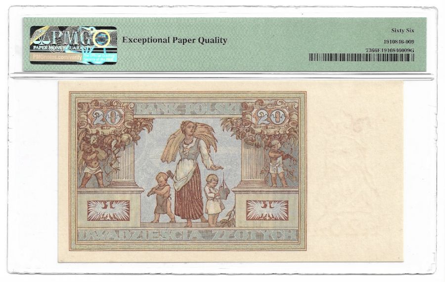 20 złotych 1931 r. - Seria DH - Grading PMG 66 EPQ