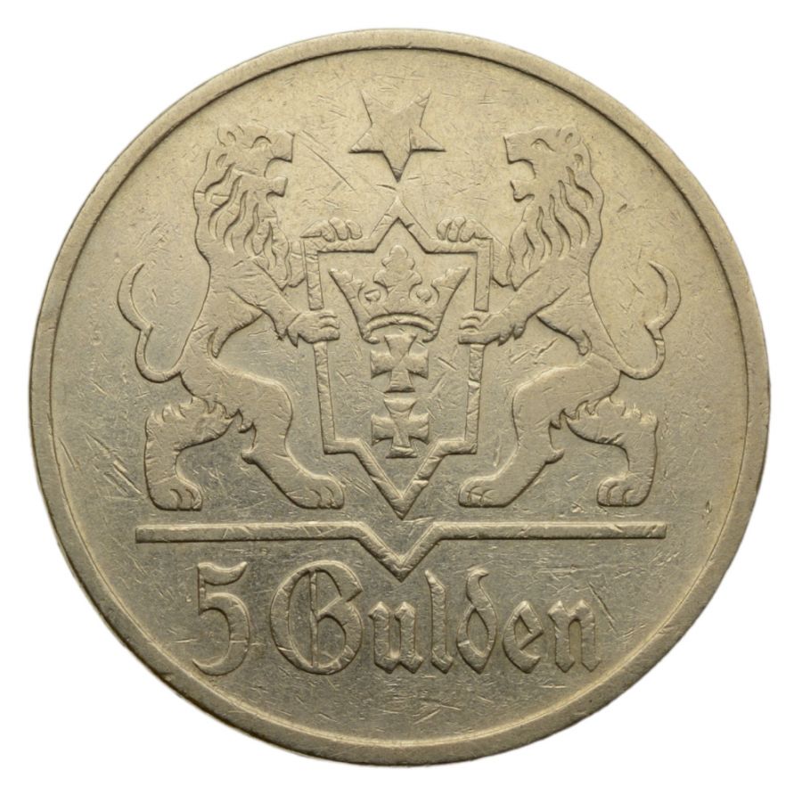 WMG - 5 Guldenów 1923 r. - Kościół Mariacki (K11)