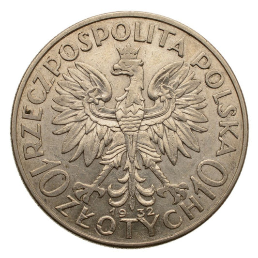 10 złotych 1932 r. - Głowa Kobiety b.z. (6)