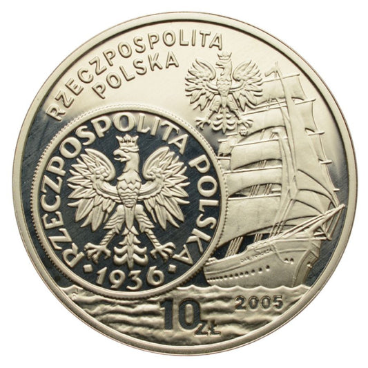 10 złotych - Dzieje złotego 2005 - Żaglowiec