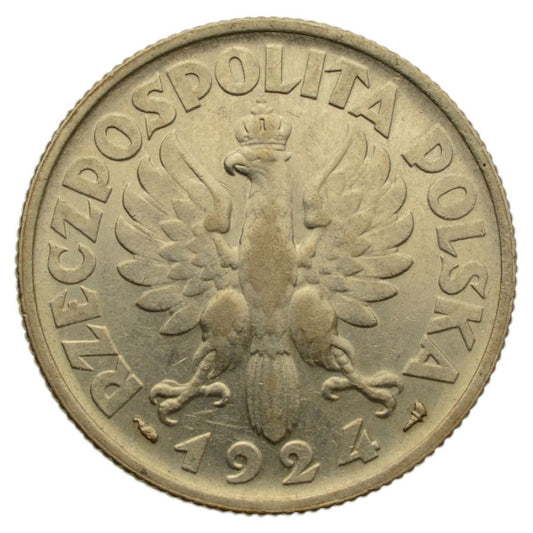 2 złote 1924 r. - Żniwiarka (róg i pochodnia) (K16)