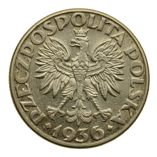 2 złote 1936 r. - Żaglowiec (2)