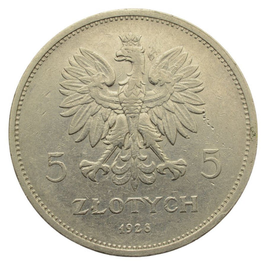 5 złotych 1928 r. - NIKE (bez znaku mennicy) (K53)