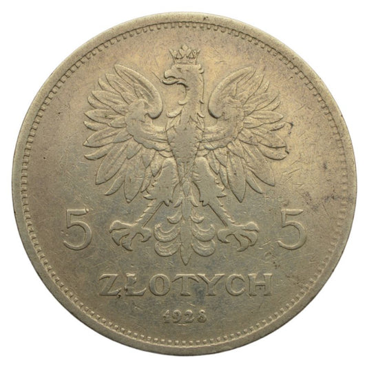 5 złotych 1928 r. - NIKE z.m. (K50)