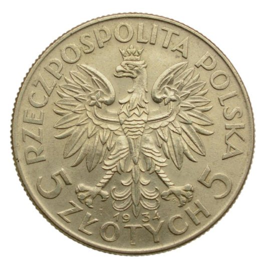 5 złotych 1934 r. - Głowa Kobiety (2)