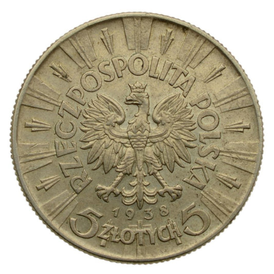 5 złotych 1938 r. - Józef Piłsudski (K18)