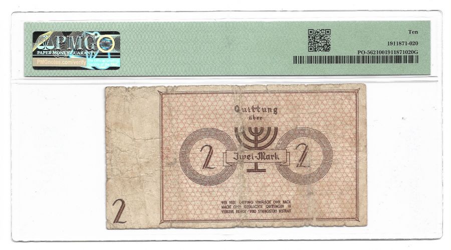 Getto w Łodzi - 2 marki 1940 r. - Grading PMG 10