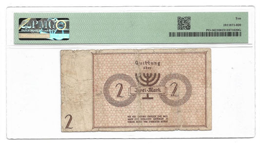 Getto w Łodzi - 2 marki 1940 r. - Grading PMG 10