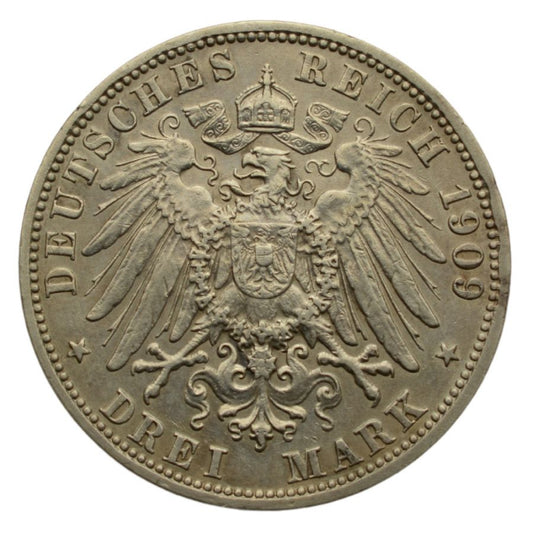 Niemcy - Badenia - 3 Marki 1909 G - Fryderyk II