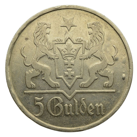 WMG - 5 Guldenów 1923 r. - Kościół Mariacki (K45)